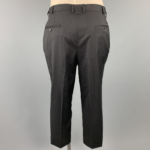 HICKEY FREEMAN Taille 42 Costume court à revers en laine à rayures noires