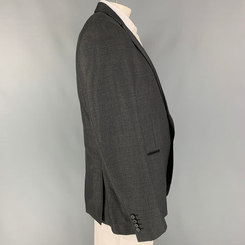 JOHN VARVATOS Size 46 Regular Dark Gray Wool / Silk Sport Coat
