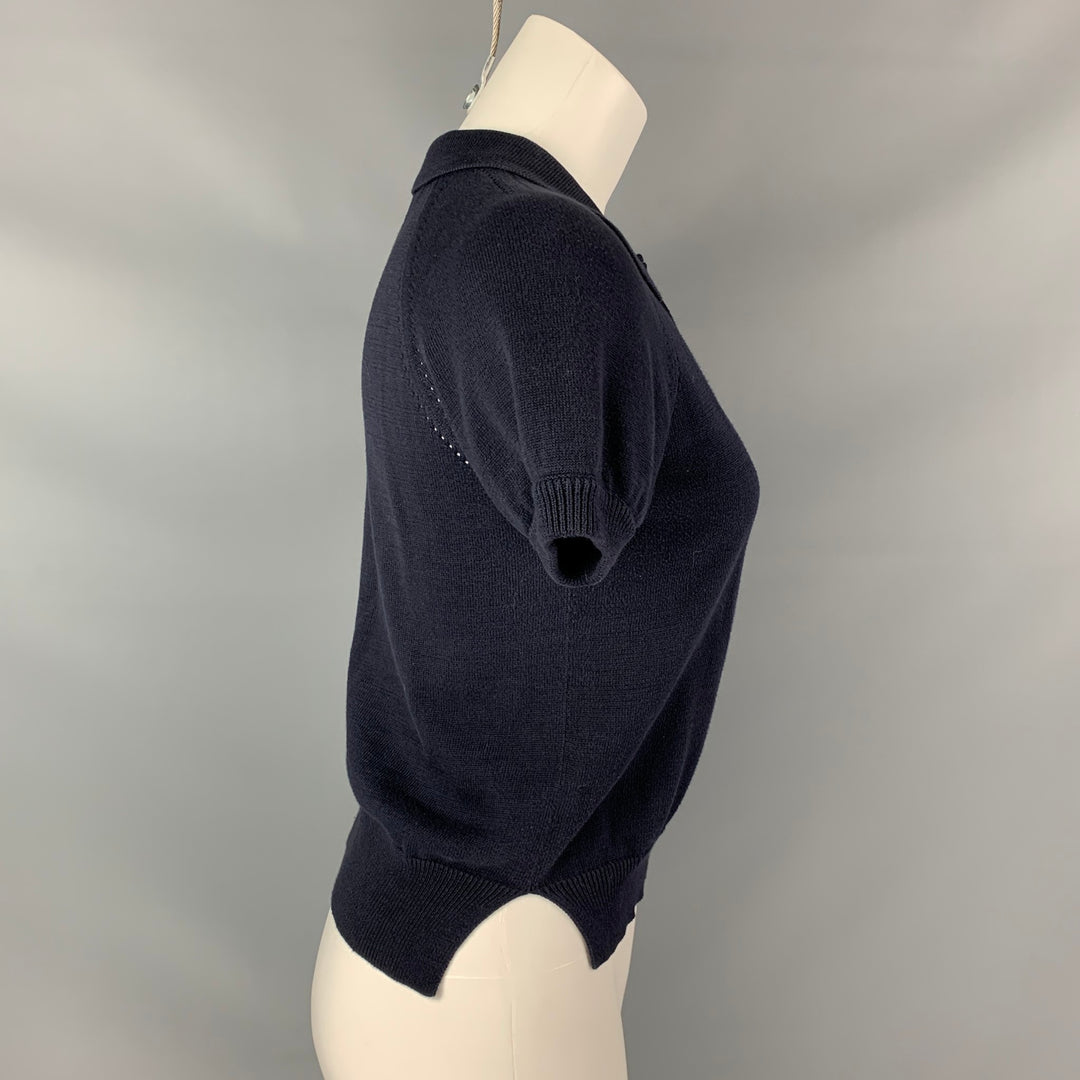 COMME des GARCONS TRICOT Size S Navy Short Sleeve Polo Shirt