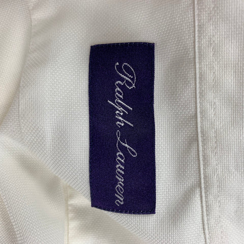 RALPH LAUREN Purple Label Size S White Cotton Long Sleeve Shirt