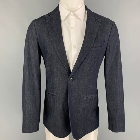 GIORGIO ARMANI Talla 38 Abrigo deportivo de algodón índigo
