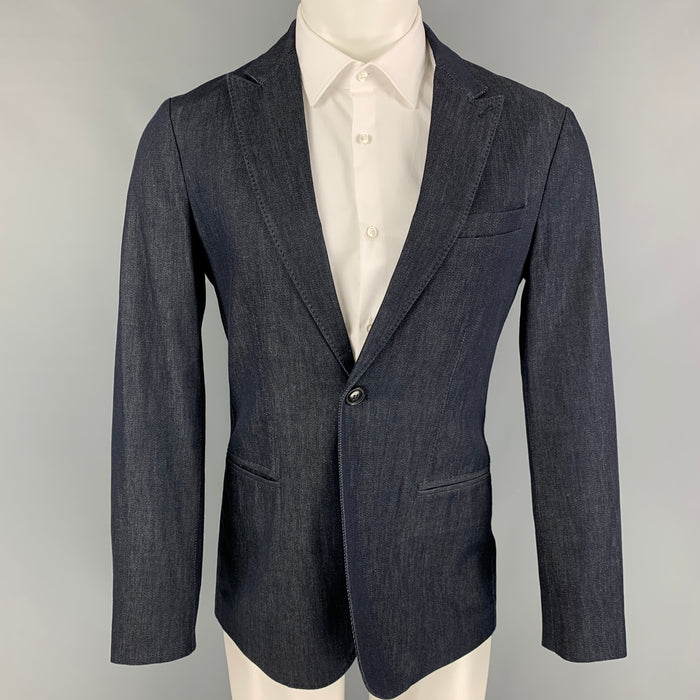 GIORGIO ARMANI Size 38 Indigo Cotton Sport Coat