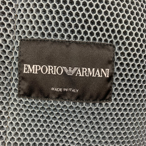 EMPORIO ARMANI Size 38 Tan Contrast Stitch Leather Jacket