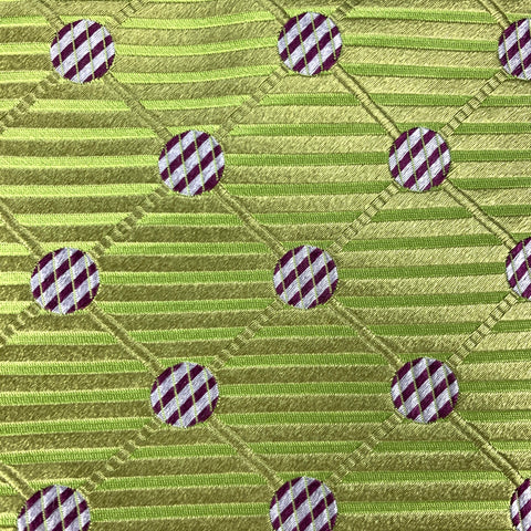 ERMENEGILDO ZEGNA Green &  Purple Dots Silk Tie