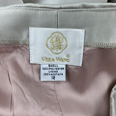 VERA WANG Taille 12 Jupe trapèze en polyester satiné champagne