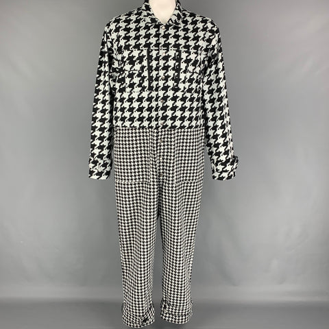IVY PARK Size XL Black White Houndstooth Cotton Jumpsuit