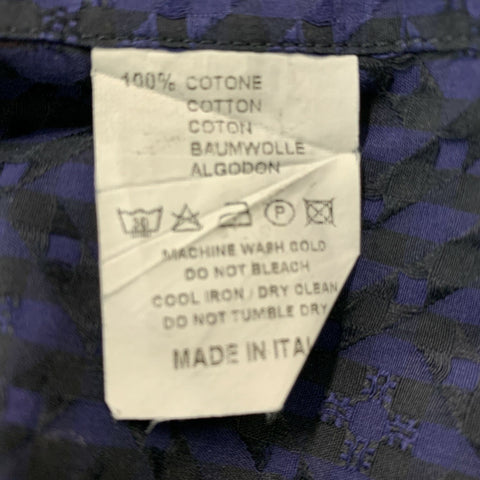 ETRO Size XL Purple &  Black Pattern Cotton Button Up Long Sleeve Shirt