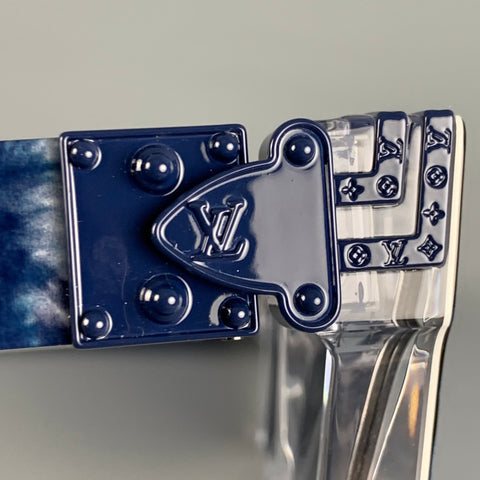LOUIS VUITTON Blue White Marbled Acetate Sunglasses