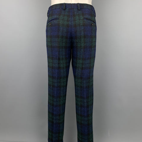 J CREW Size 38 Regular Blackwatch Plaid Harris Tweed Wool Notch Lapel Suit