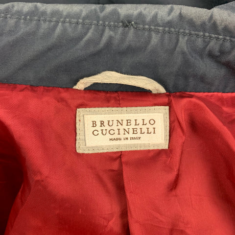 BRUNELLO CUCINELLI Size 36 Navy Cotton Hooded Jacket