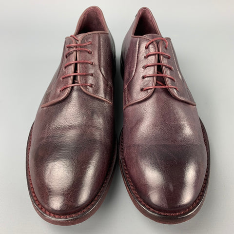 PAUL SMITH Size 8 Burgundy Antique Leather Lace Up Flexible Travel Shoes