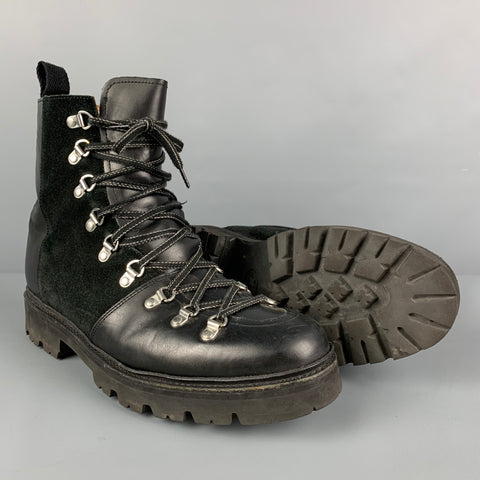 GRENSON Bottes de randonnée à lacets en cuir noir taille 10