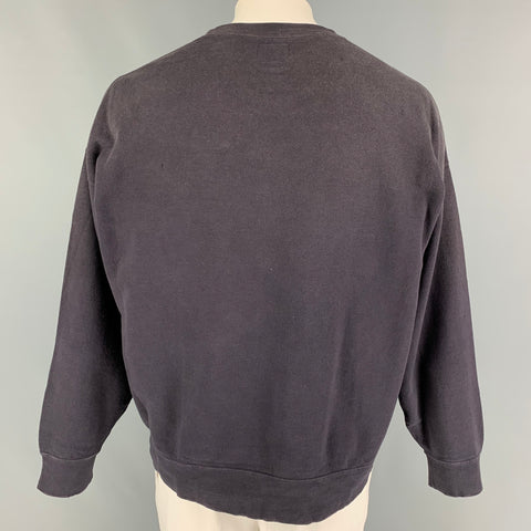 CONTRARY DEPT by VISVIM Sudadera Crash de algodón con lavado azul marino Amplus SB L/S Talla L