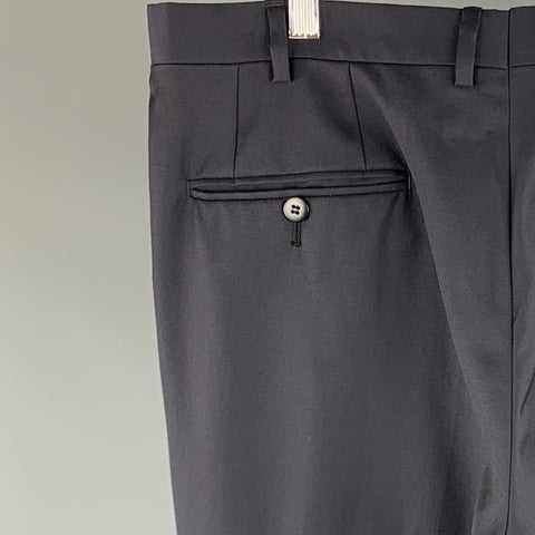 BRIONI Size 32 x 26 Navy Solid Wool Flat Front Dress Pants