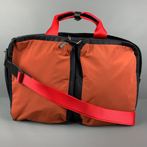 PAUL SMITH Navy Brick Color Block Nylon Computer Bag