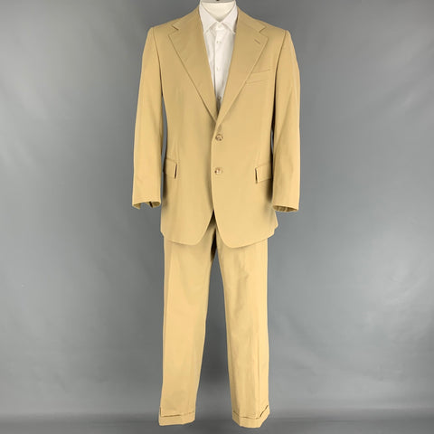 POLO by RALPH LAUREN Size 46 Beige Cotton Notch Lapel Suit