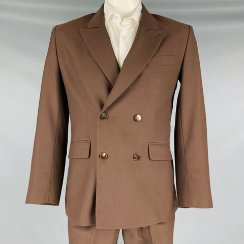 ERNEST W. BAKER Size 42 Brown Peak Lapel Suit
