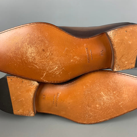 MAGNANNI Size 8.5 Brown Black Ombre Leather Lace Up Shoes