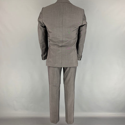 ROYAL HEM Taille 40 Costume à revers cranté en laine mohair gris