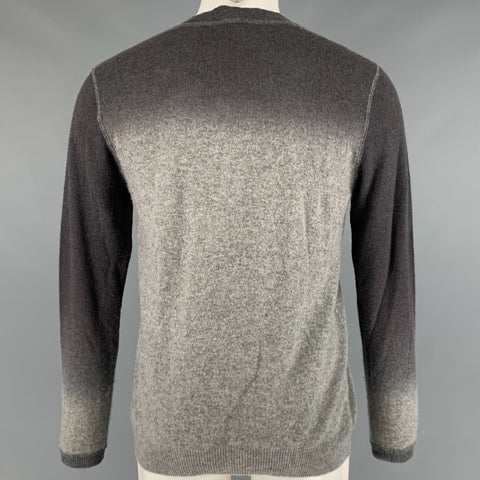 AUTUMN  CASHMERE Size M Grey Ombre Cashmere V-Neck Pullover