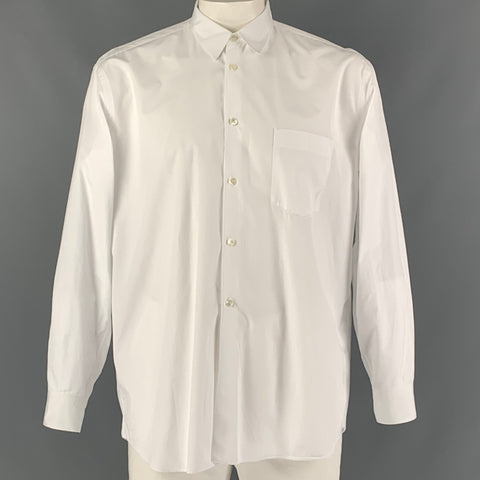 COMME des GARCONS SHIRT Size L White Cotton Button Up Long Sleeve Shirt