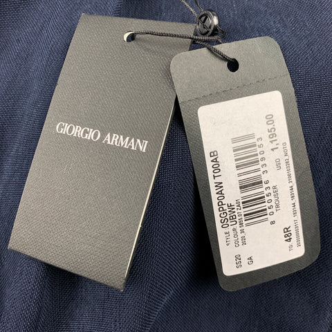 GIORGIO ARMANI Size 32 Navy Cupro Pleated Dress Pants