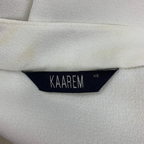 KAAREM Size XS Cream Polyester Sleeveless Cropped Dress Top