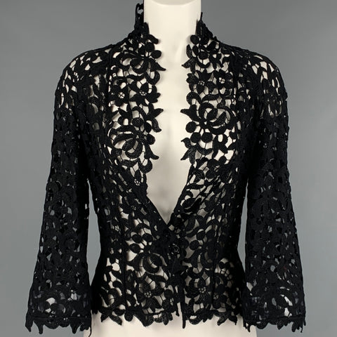 CHANEL Size M Black Single Button Jacket