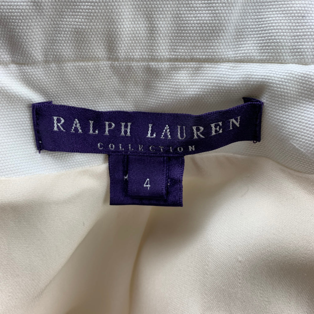 RALPH LAUREN Collection Size 4 White Cotton Jacket Blazer