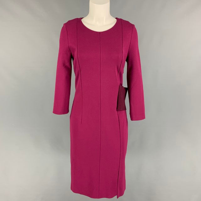 MAISON MARTIN MARGIELA Size 4 Raspberry Viscose Blend Fitted Cocktail Dress