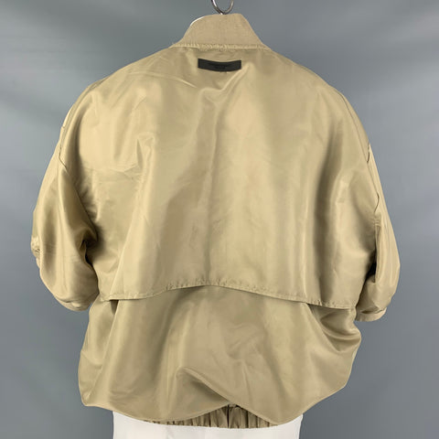 ESSENTIALS  Size L Khaki Nylon 3/4 Sleeves Jacket