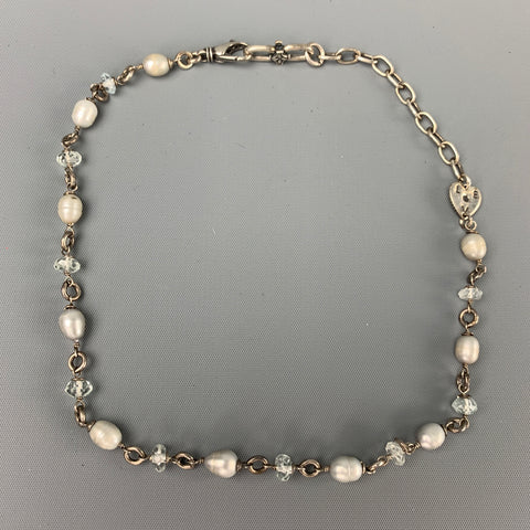 Collier ras du cou en métal argenté VINTAGE Alana Love