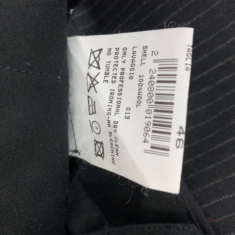 NEIL BARRETT Size 30 Black & Grey Pinstripe Wool Pleated Dress Pants