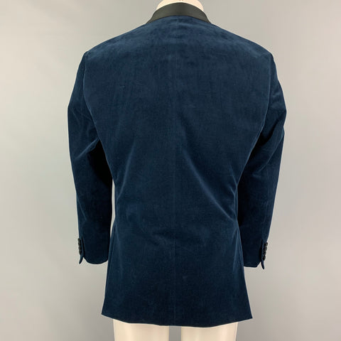 TED BAKER Size 40 Navy Black Velvet Shawl Collar Sport Coat
