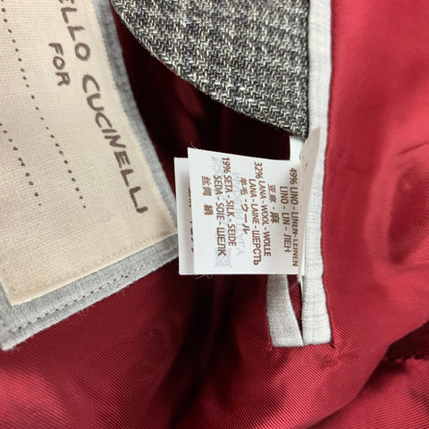 BRUNELLO CUCINELLI Size 40 Blue Glenplaid Wool Blend Sport Coat