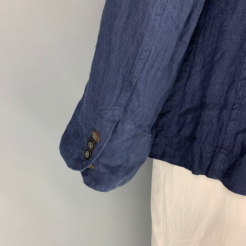 45rpm Size XL Navy Linen Notch Lapel Jacket