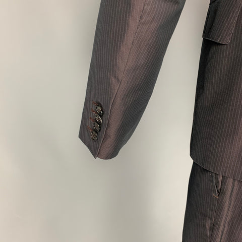 BURBERRY PRORSUM Spring 2008 Size 38 Regular Plum Stripe Cotton / Silk Suit