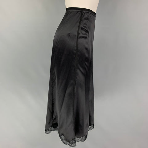 PRADA Size 4 Black Silk Tulip Skirt