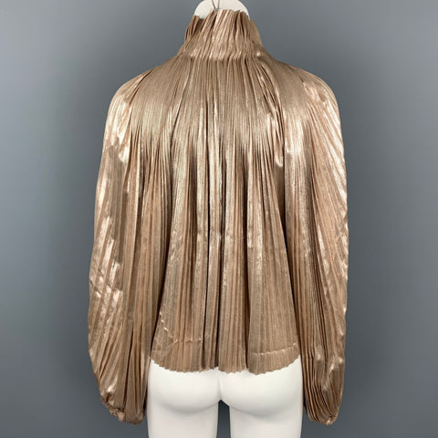 CÉRÉMONIE D’OUVERTURE Taille 10 Blouse en polyester plissé métallisé doré