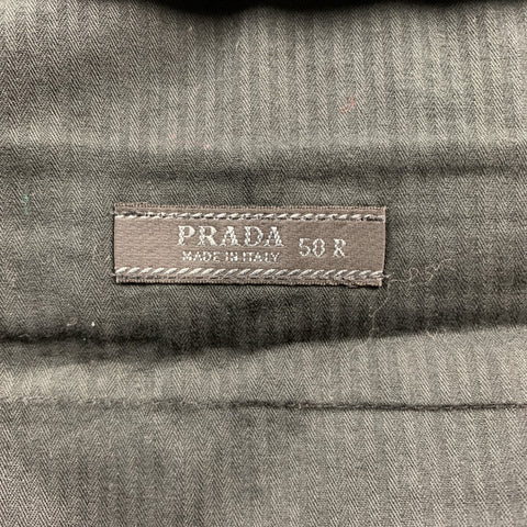 PRADA 40 Regular Black Wool / Silk Notch Lapel Suit