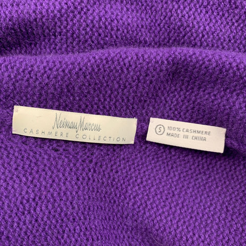 NEIMAN MARCUS Size S Purple Knitted Cashmere Shrug Cardigan