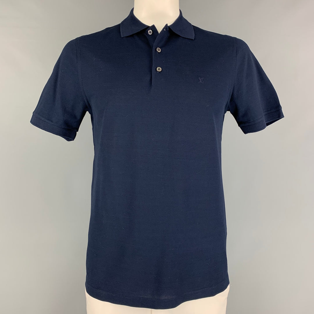 LOUIS VUITTON Size M Blue Black & White Stripe Cotton Buttoned Polo – Sui  Generis Designer Consignment