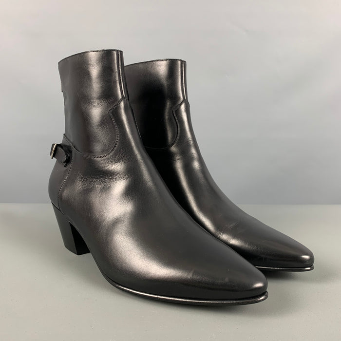 CELINE Talla 8 Botas negras con cremallera trasera