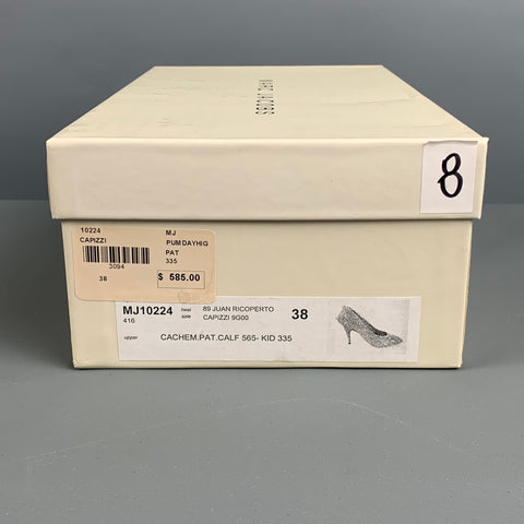 MARC JACOBS Zapatos de tacón con tira trasera en charol color topo talla 8