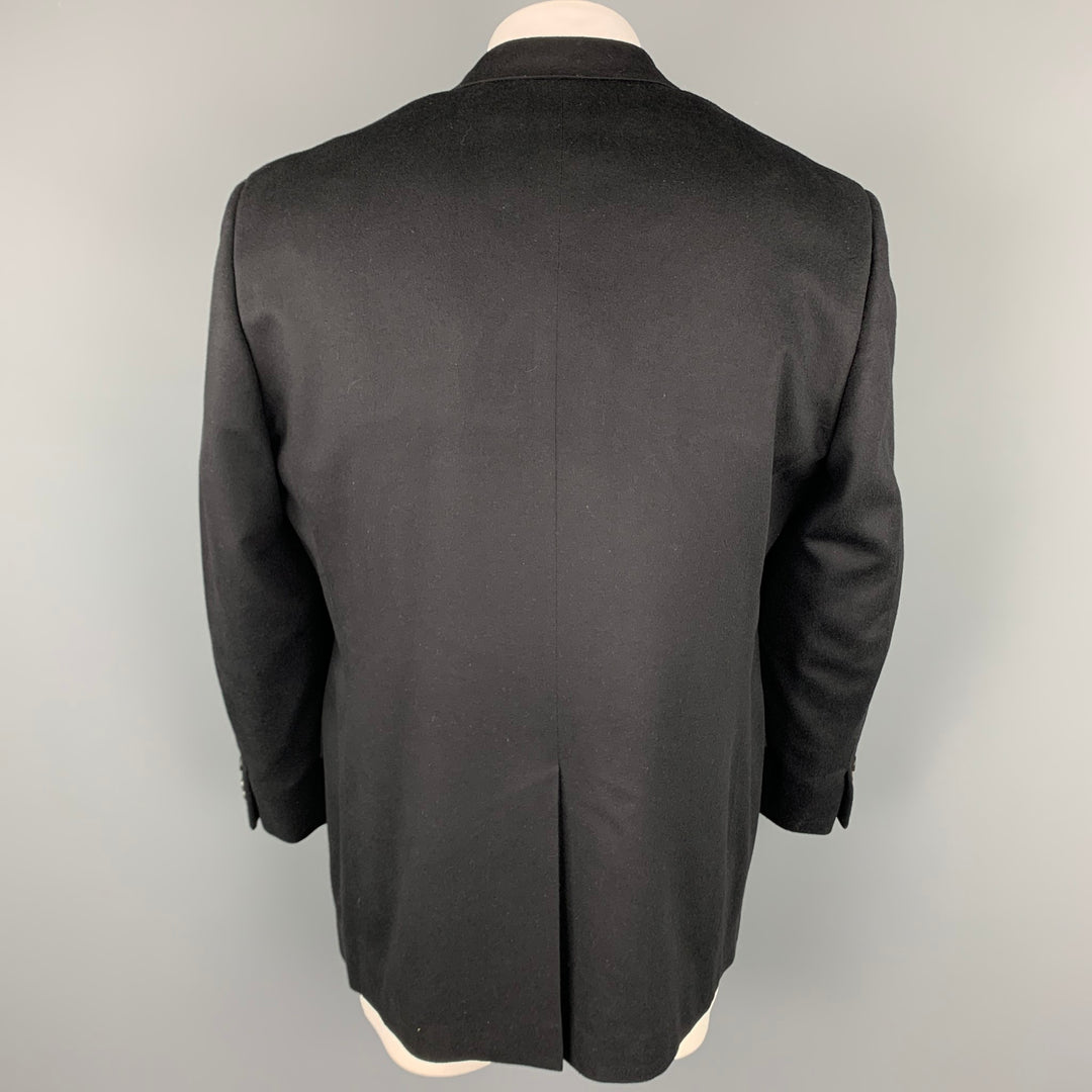BROOKS BROTHERS by LORO PIANA Size 46 Black Cashmere Notch Lapel Sport Coat