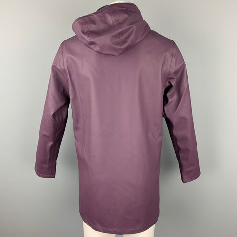 STUTTERHEIM x BARNEYS NEW YORK Size S Purple Coated Cotton / Polyester Snaps Raincoat