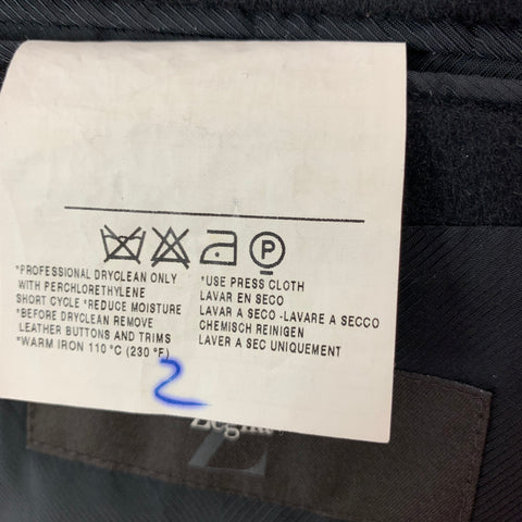 Z ZEGNA Size 46 Black Cashmere Double Breasted Coat