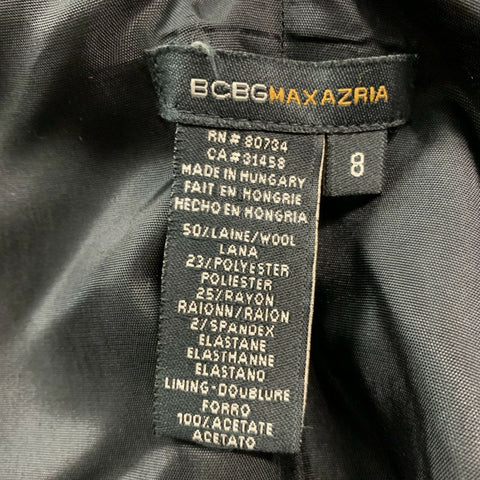 BCBG MAX AZRIA Taille 8 Gilet à fines rayures en laine et polyester noir gris