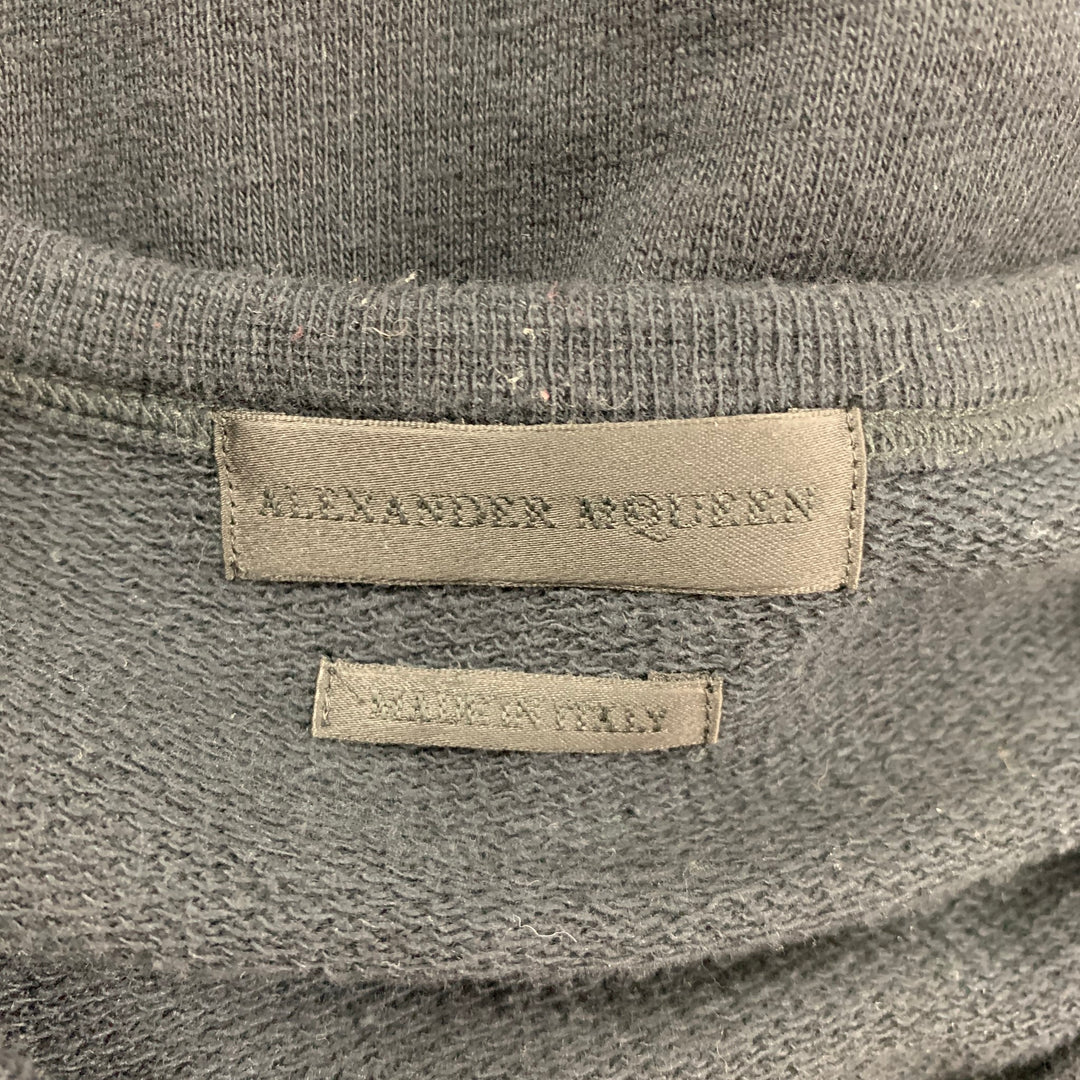 ALEXANDER MCQUEEN Size S Black Skulls Cotton Silk Crew-Neck Pullover