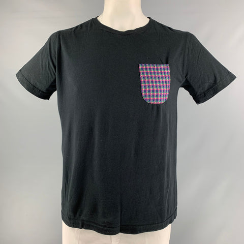MARC JACOBS Taille L T-shirt à col rond en coton uni noir